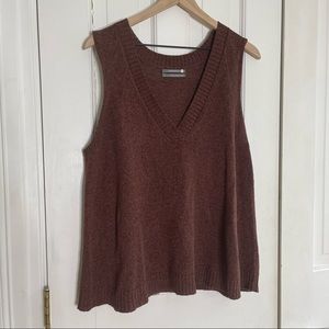 Anthropology size large womens knit sweater vest brown